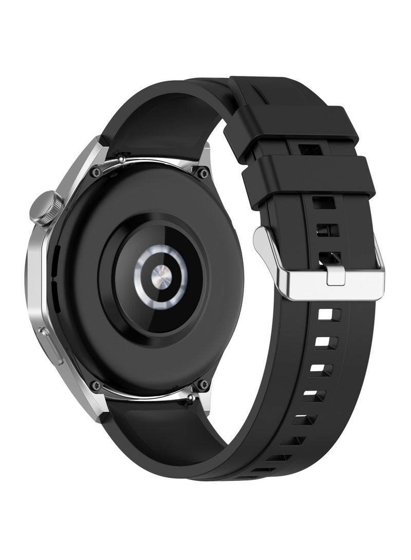 22MM Straps Compatible with Huawei Watch GT5(46MM)/GT4(46MM)/GT3(46MM)/GT3 Pro(46MM)/GT2(46MM)/GT2e(46MM)/GT/GT Runner,Huawei Watch 4/4 Pro/3/3 Pro,Honor Watch 4 Pro/GS3/Magic Watch 2,Soft Silicone Band for Men, Women,Black - Image 2