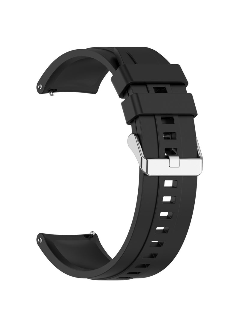 22MM Straps Compatible with Huawei Watch GT5(46MM)/GT4(46MM)/GT3(46MM)/GT3 Pro(46MM)/GT2(46MM)/GT2e(46MM)/GT/GT Runner,Huawei Watch 4/4 Pro/3/3 Pro,Honor Watch 4 Pro/GS3/Magic Watch 2,Soft Silicone Band for Men, Women,Black - Image 3