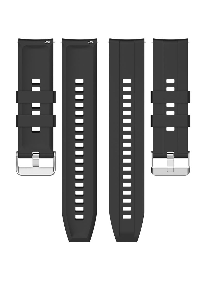 22MM Straps Compatible with Huawei Watch GT5(46MM)/GT4(46MM)/GT3(46MM)/GT3 Pro(46MM)/GT2(46MM)/GT2e(46MM)/GT/GT Runner,Huawei Watch 4/4 Pro/3/3 Pro,Honor Watch 4 Pro/GS3/Magic Watch 2,Soft Silicone Band for Men, Women,Black - Image 5