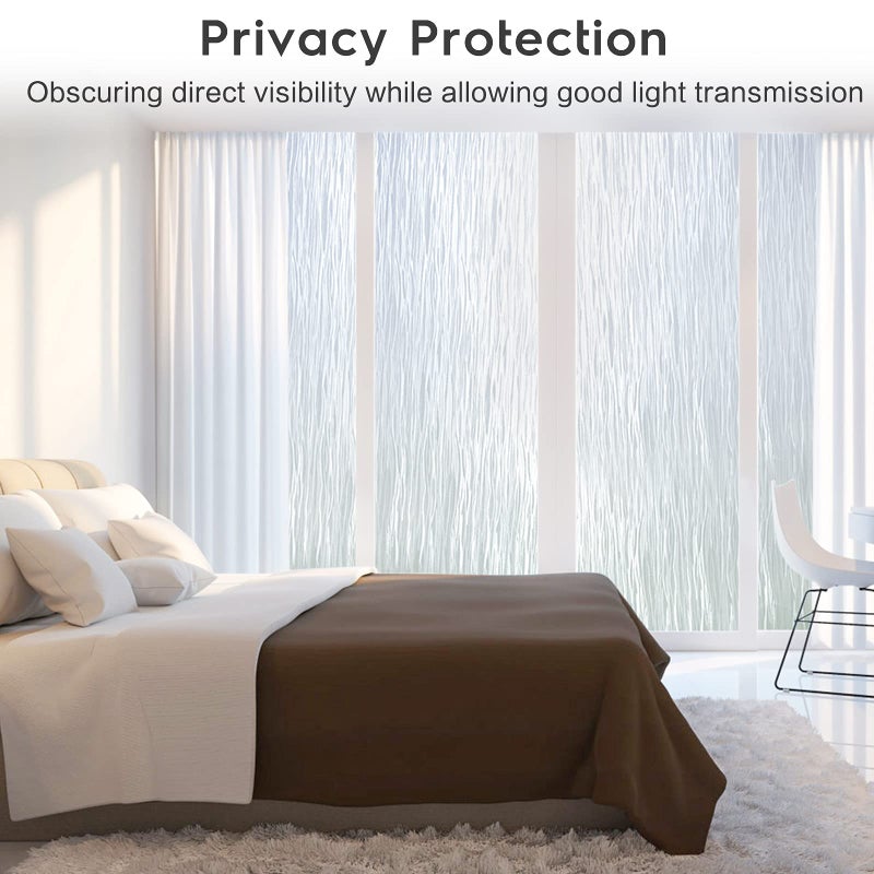 رابيتجو Rabbitgoo Window Privacy Film Frosted Glass Film Admovable Vinyl Door Windows Coverings UV التي تمنع ملصقًا ذاتيًا ثابتًا للتشبث غير ملصق للديكور المنزلي 11.8 "× 157.4" " - Image 2