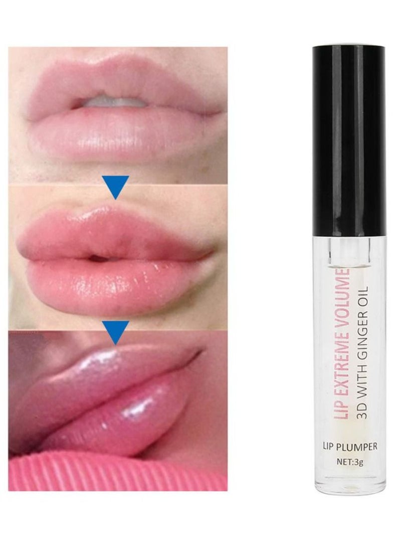 SNMLPM - Lip Plumper With Ginger Oil Hydrating Lip Gloss Balm Transparent Lip Care Oil Long Lasting Nourishing Non sticky Fresh Texture Instant Lip Care Product Reduce Fine Lines Plumping Lip Oil - Image 1