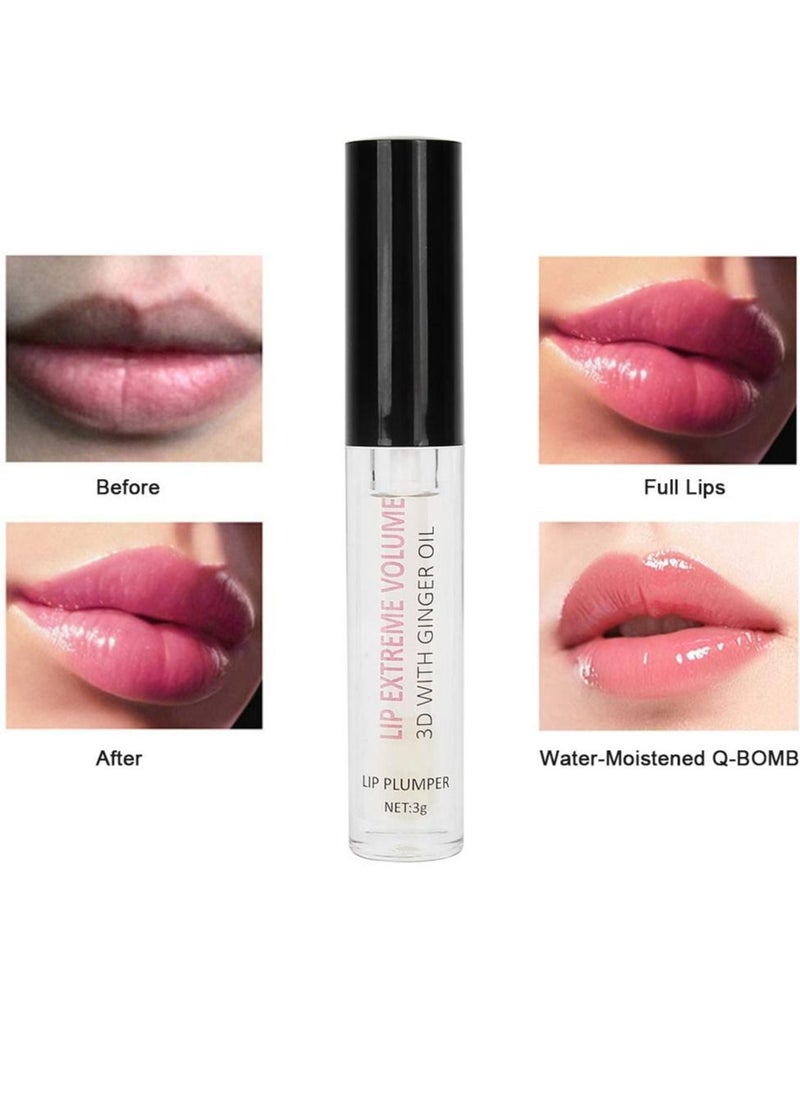 SNMLPM - Lip Plumper With Ginger Oil Hydrating Lip Gloss Balm Transparent Lip Care Oil Long Lasting Nourishing Non sticky Fresh Texture Instant Lip Care Product Reduce Fine Lines Plumping Lip Oil - Image 1