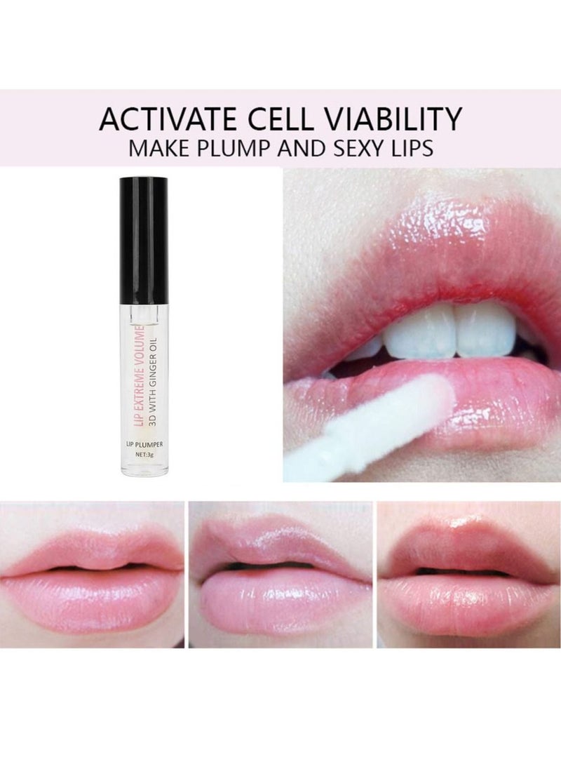SNMLPM - Lip Plumper With Ginger Oil Hydrating Lip Gloss Balm Transparent Lip Care Oil Long Lasting Nourishing Non sticky Fresh Texture Instant Lip Care Product Reduce Fine Lines Plumping Lip Oil - Image 1