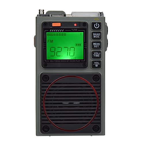 HanRongDa Radio, APP Control Bluetooth Speaker Support MicroSD Card, AM/FM/VHF/Shortwave/WB Receiver with NOAA Alerts and Wire Antenna, Rechargeable Digital Radios with Six Kinds of Backlit HRD787 - Image 1