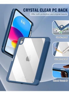 روك بو جراب لجهاز iPad (A16) مقاس 11 بوصة من الجيل 2025/جراب لجهاز iPad 11 من الجيل العاشر 2022 جراب iPad 10 مع حامل ثلاثي الطيات وغطاء خلفي شفاف مع حامل قلم ذكي لجهاز iPad 11 بوصة 2025/10.9 بوصة من الجيل العاشر 2022  - Image 5