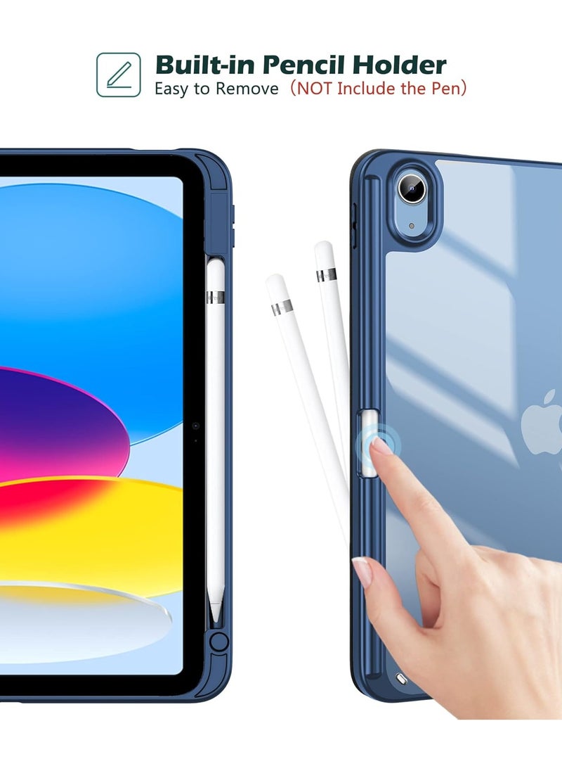 Rock Pow Case for iPad (A16) 11th 11 inch 2025 Gen iPad 11 Case/Case For iPad 10th Gen Case 2022 iPad 10 Case Trifold Stand Clear Transparent Shell Back with Pencil Holder Smart Cover for 11" iPad 11th 2025/10.9"iPad 10th Gen 2022  - Image 5