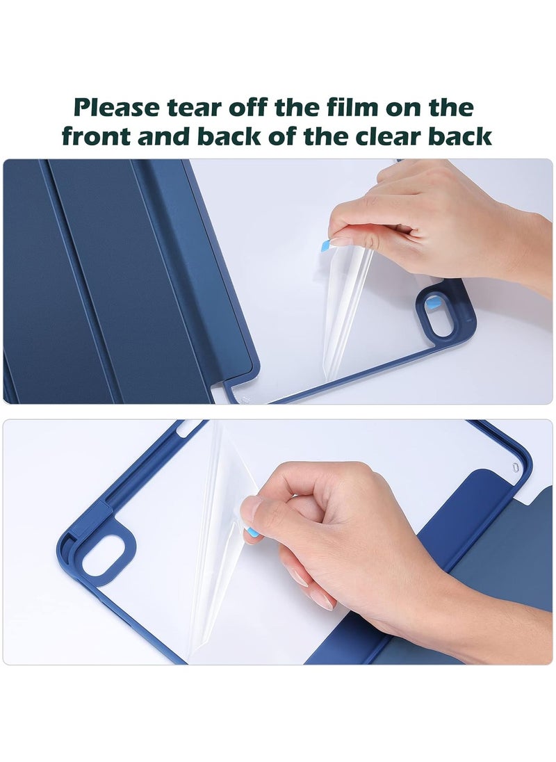 Rock Pow Case for iPad (A16) 11th 11 inch 2025 Gen iPad 11 Case/Case For iPad 10th Gen Case 2022 iPad 10 Case Trifold Stand Clear Transparent Shell Back with Pencil Holder Smart Cover for 11" iPad 11th 2025/10.9"iPad 10th Gen 2022  - Image 4