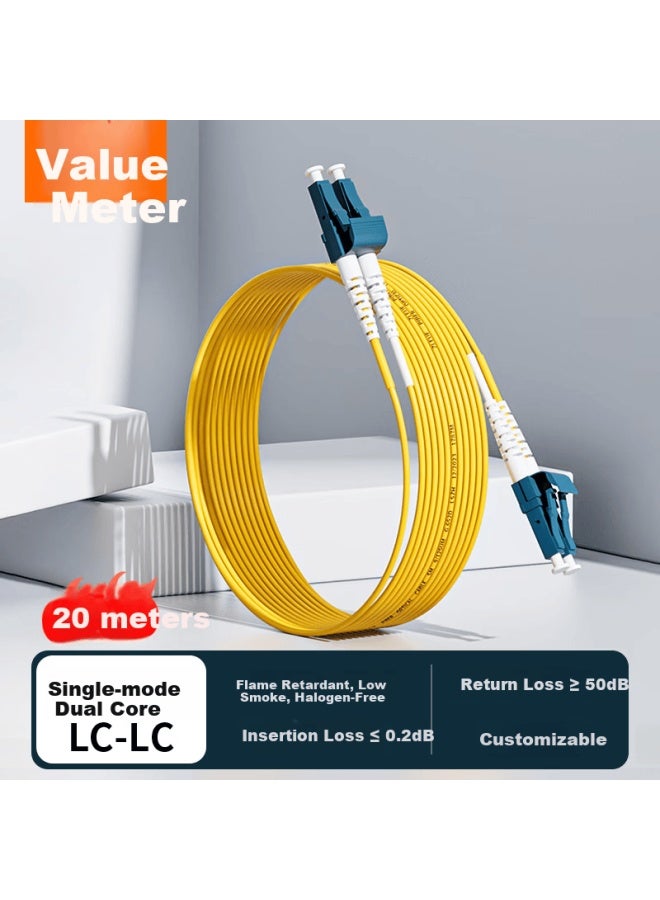 Fiber Optic Patch Cord Telecom Grade Lc-lc Single Mode Duplex Low Halogen-free Environmental Fiber Cable Indoor Fiber Cable Transceiver Pigtail 20m Q1-lclc20