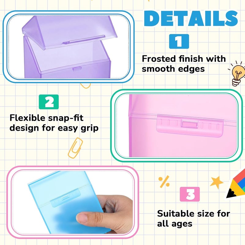 Clabby 48 Pcs Plastic Crayon Organizer Case for 24 Count Crayons Kids Art Supply Storage Box with Lid, Portable Holder for Classroom Home Travel, Fits Standard 24-Pack Crayon (Colorful) - Image 3