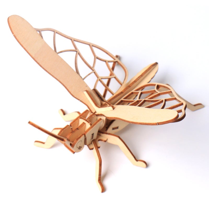 Children'S Diy Wooden Toy Wooden Model Puzzle Three-Dimensional Puzzle Handmade Assembled Colored Insect Model Building Blocks - Image 1