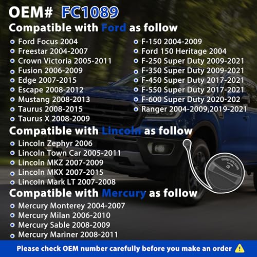 Hsbhlsnx FC1089 Fuel Tank Cap Fuel Cap Gas Cap Compatible with Ford F150-F600 Ranger Edge Escape Fusion Taurus Freestar Lincoln Mark LT MKZ MKX Zephyr Town Car Mercury Mariner Milan Sable Monterey - Image 2