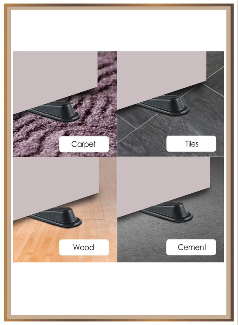 5 Packs Rubber Doorstopper, Door Draft Stopper, Wedge Suitable Doorstopper for All Floors Non-scratching and Anti-Slip Design, Door Bottom Draft Blocker Dust and Noise Insulation (Black) - Image 5