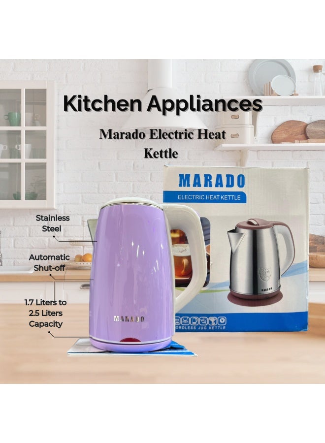 MARADO Electric Heat Kettle | Stainless Steel Water Heater & Thermos Pot | Elegant Cordless Jug | Hot Kettle for Tea & Water with Automatic Shut-Off - Image 1