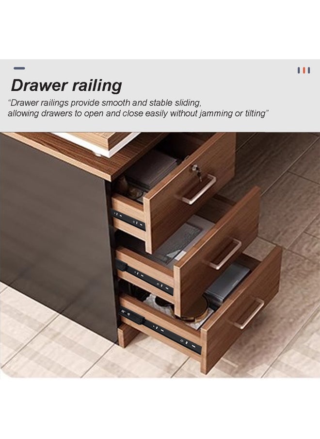 NKX - Modern Executive Office Desk Double Workstation with Storage Drawers and CPU Cabinet Computer Table for Home or Corporate office 140cm - Image 1