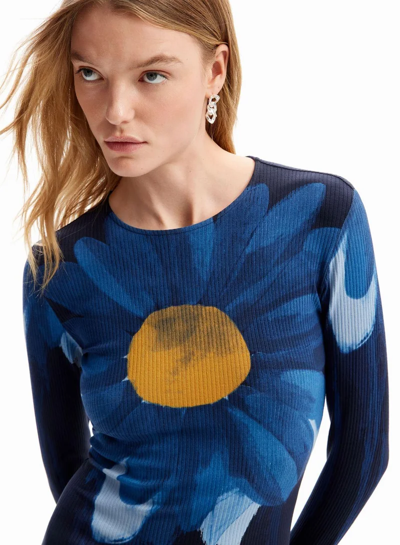ديسيجوال Ribbed Daisy Dress