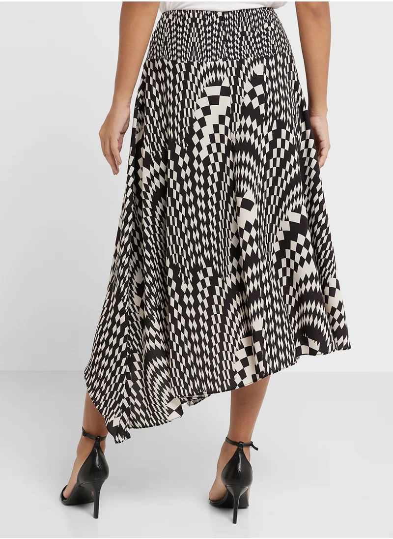 فرنش كونكشن Key Hole Neck Pleated Top