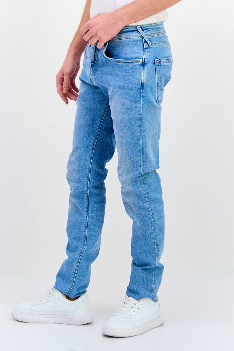 Pepe Jeans جينز دنيم مغسول للرجال بقصة عادية، أزرق - Image 2