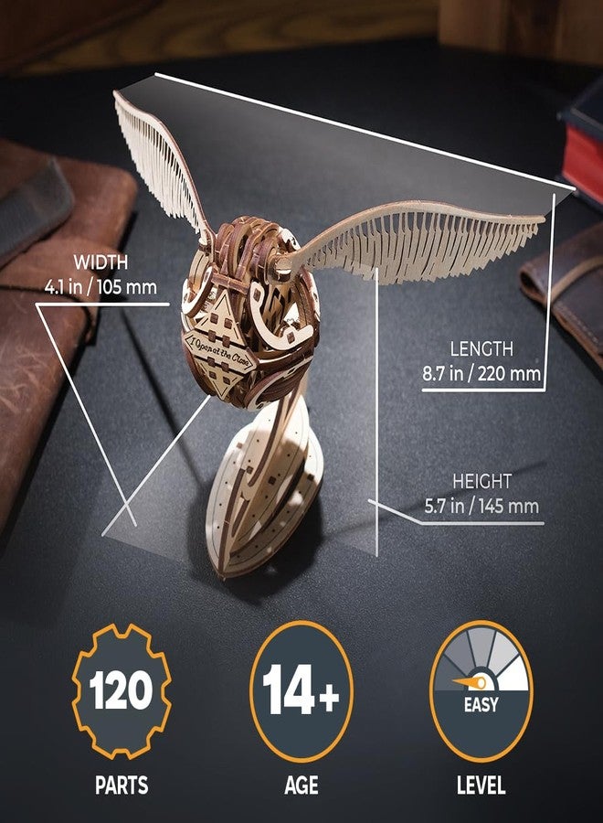 UGEARS Wooden 3D Puzzles for Adults - Harry Potter Golden Snitch Model Building Kits - 3D Puzzle Harry Potter Puzzle Set DIY Crafts - 3D Model Kits for Adults - 120 Pcs - Image 2