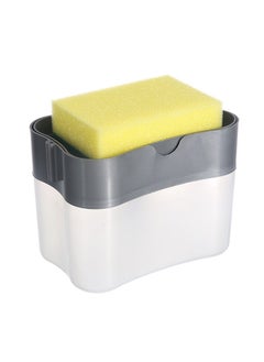 Beauenty Soap Pump Dispenser and Sponge for your Kitchen Liquid Dish Washing Dispenser Grey  - Image 1