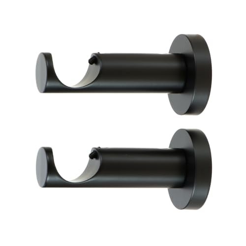Ivilon Ceiling or Wall Mount Curtain Rod Brackets Holders for Curtain Rods of 78 and 1 Inch Diameter Set of 2 Color Antique Black