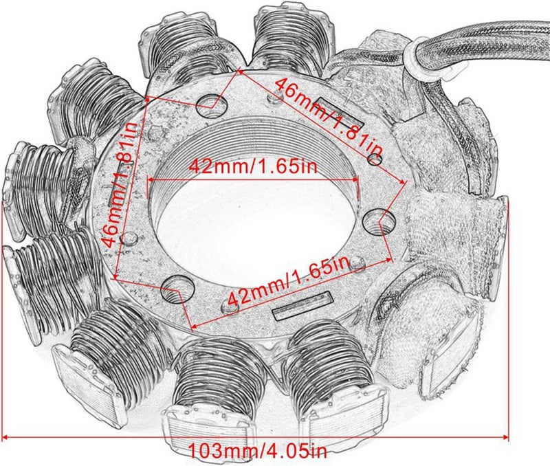 QASULER Magneto Engine Generator Stator Coil for Yamaha Banshee 350 - Image 2
