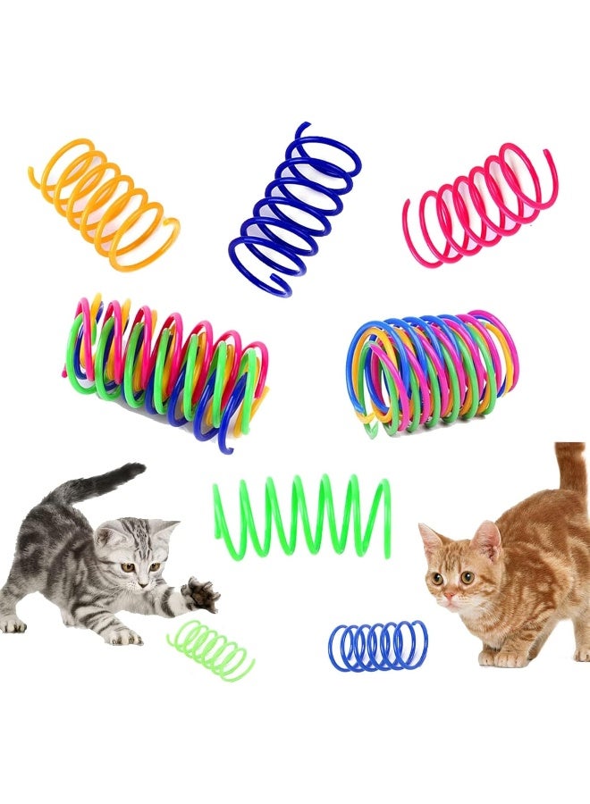 Mumoo Bear 12 Pcs Cat Colorful Springs Toys, Cat Creative Toys for Kittens, BPA Free Durable Heavy Plastic Interactive Toys to Kill Time and Keep Fit for Swatting, Biting, Hunting Kitten Toys - Image 1
