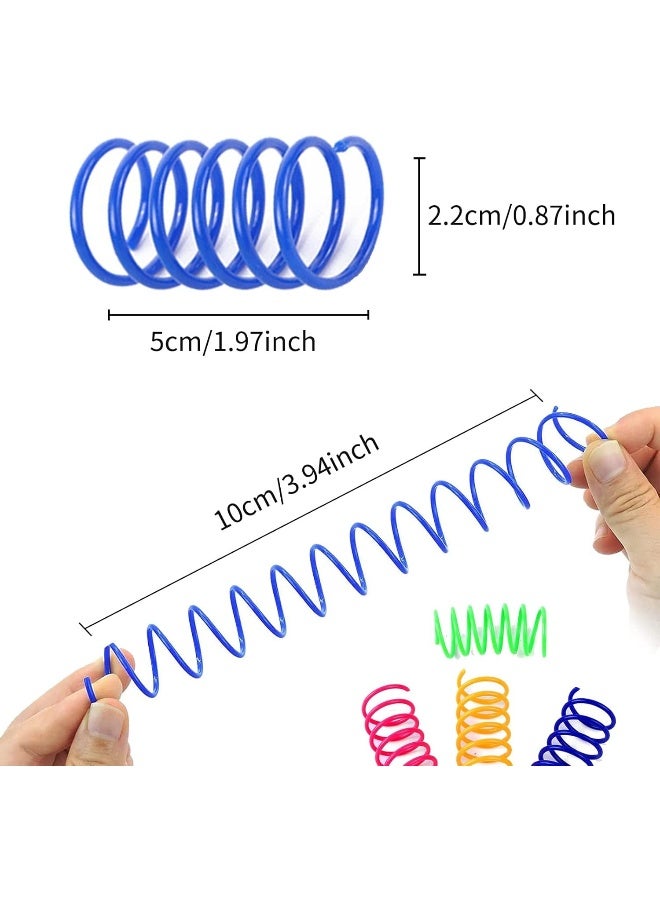 Mumoo Bear 12 Pcs Cat Colorful Springs Toys, Cat Creative Toys for Kittens, BPA Free Durable Heavy Plastic Interactive Toys to Kill Time and Keep Fit for Swatting, Biting, Hunting Kitten Toys - Image 3