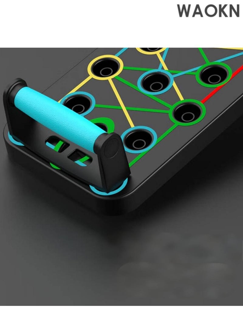 WAOKN Push Up Board Home Workout Equipment Multi-Functional Pushup Bar System Fitness Floor Chest Muscle Exercise Professional Equipment Burn Fat Strength Training Arm Foldable Push Up Handles for Floor to Strengthen Arms, Core and Back, Portable Home Gym Strength Training Equipment for Men and Women - Image 5