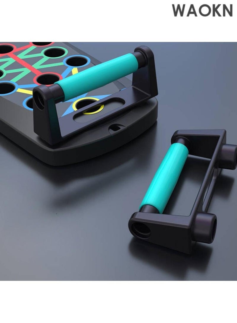 WAOKN Push Up Board Home Workout Equipment Multi-Functional Pushup Bar System Fitness Floor Chest Muscle Exercise Professional Equipment Burn Fat Strength Training Arm Foldable Push Up Handles for Floor to Strengthen Arms, Core and Back, Portable Home Gym Strength Training Equipment for Men and Women - Image 4