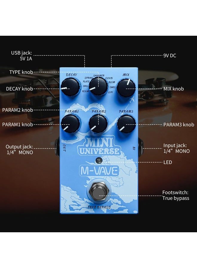 M-VAVE Guitar Pedal Reverb Innovation Unique Sound 9 Effects Reverb Universe Pure Digital Pedals - Image 2