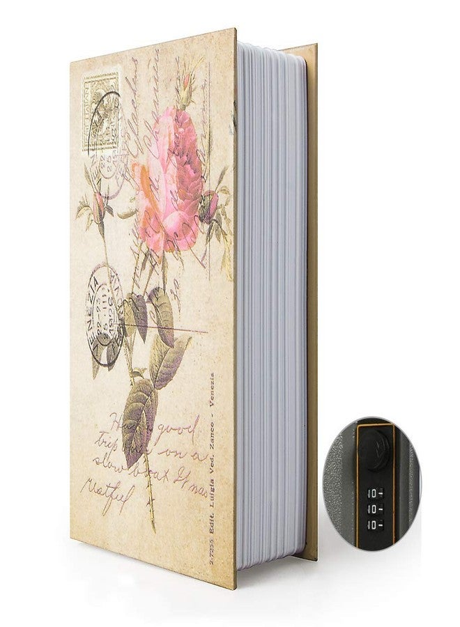 PACOLO Diversion Book Safe Storage Box (9.5"×6"×2.2"), Dictionary Secret Safe Can with Security Combination Lock, Diversion Book Hidden Safe (Rose,Combination) - Image 1