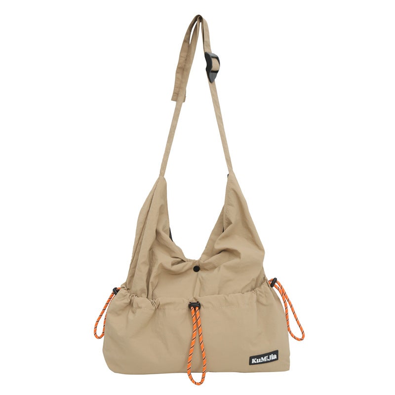 Japanese Style Drawstring Crossbody Bag Men'S Casual Sports Large Capacity Shoulder Bag Commuter Lightweight Backpack Trendy Women'S - Image 1