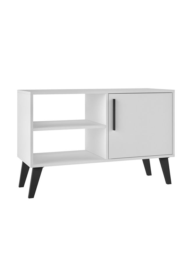 Home Box Wooden Storage Cabinet Cupboard Mid Century 3 Shelf Living Room TV Stand, White Mdp 58.5 x 90 x 35 cm  - Image 2
