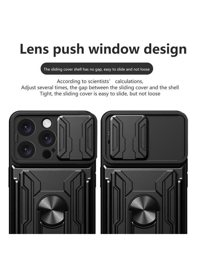S-TOP Case For iPhone 16 Pro Max Sliding Camshield TPU+PC Phone Case with Card Slot - Image 3