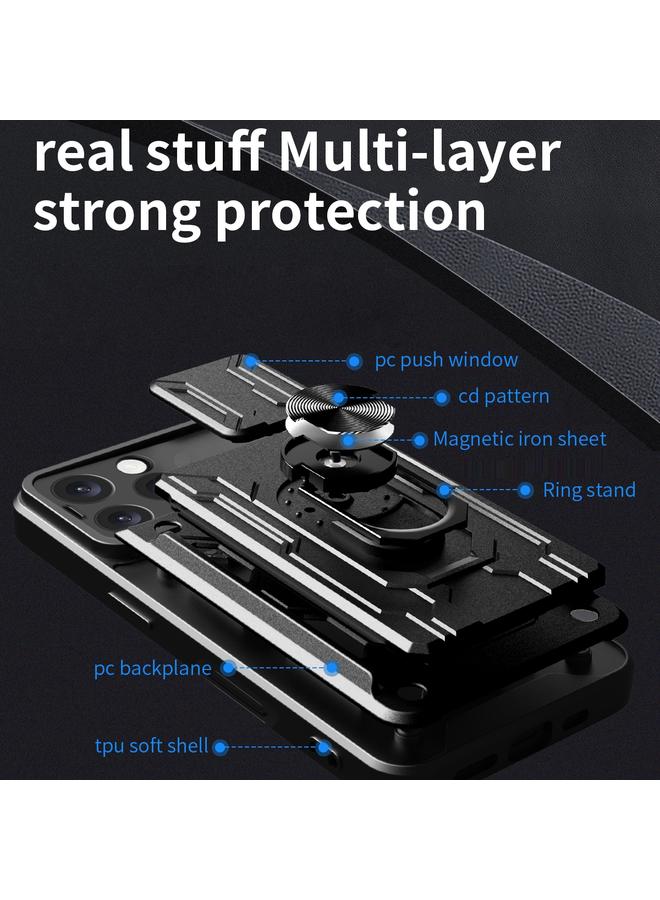 S-TOP Case For iPhone 16 Pro Max Sliding Camshield TPU+PC Phone Case with Card Slot - Image 4