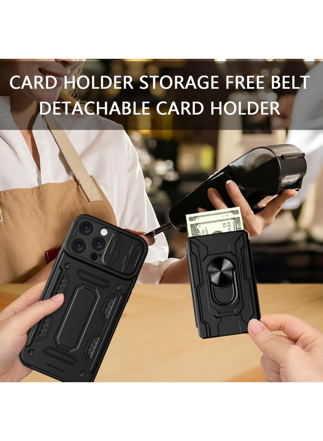 S-TOP Case For iPhone 16 Pro Max Sliding Camshield TPU+PC Phone Case with Card Slot - Image 5