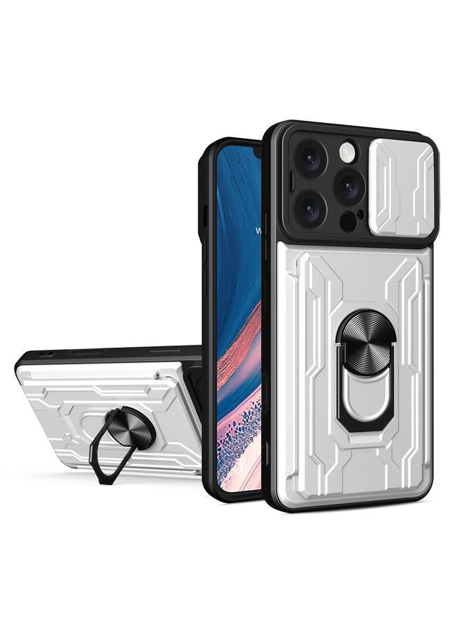 S-TOP Case For iPhone 16 Pro Max Sliding Camshield TPU+PC Phone Case with Card Slot - Image 1