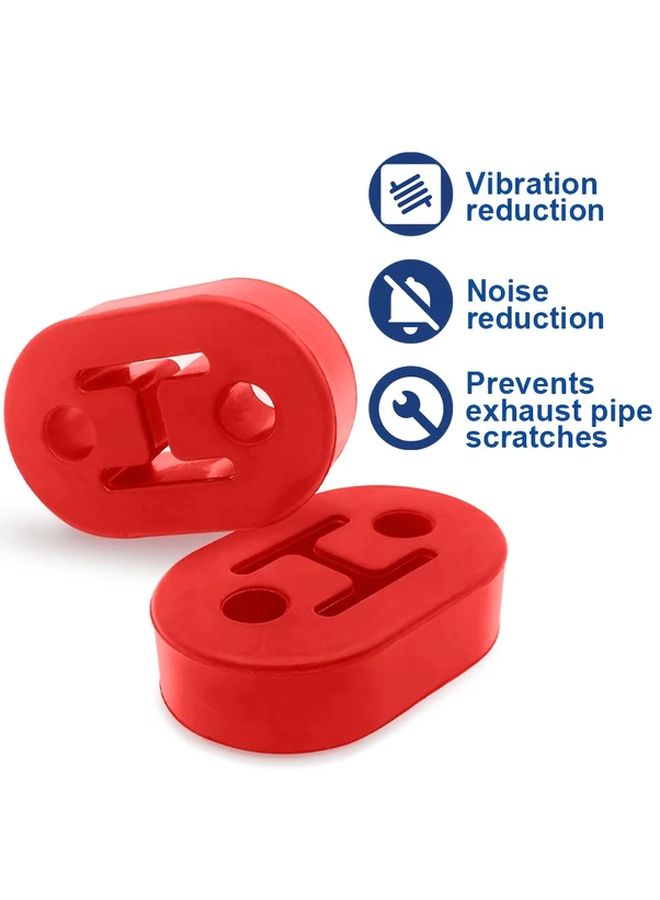 2pcs Blue Heavy Duty Rubber Exhaust Hanger Bushings High Temperature Resistant Noise Reducing Scratch Proof 2 Hole Muffler Insulators Durable Automotive Exhaust Mounts For Vibration Isolation Reduced Backpressure Fit Most Cars Trucks SUVs - Image 5