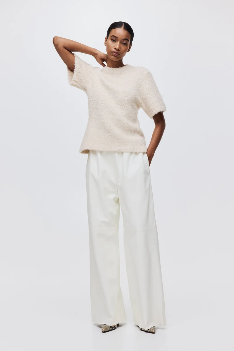 H&M Bouclé-knit T-shirt