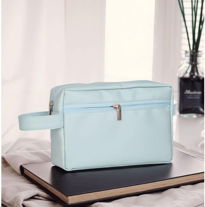 Leather Makeup Bag Electron Data Cable Storage Travel Business Trip Toiletry Multi-functional Portable - Image 3