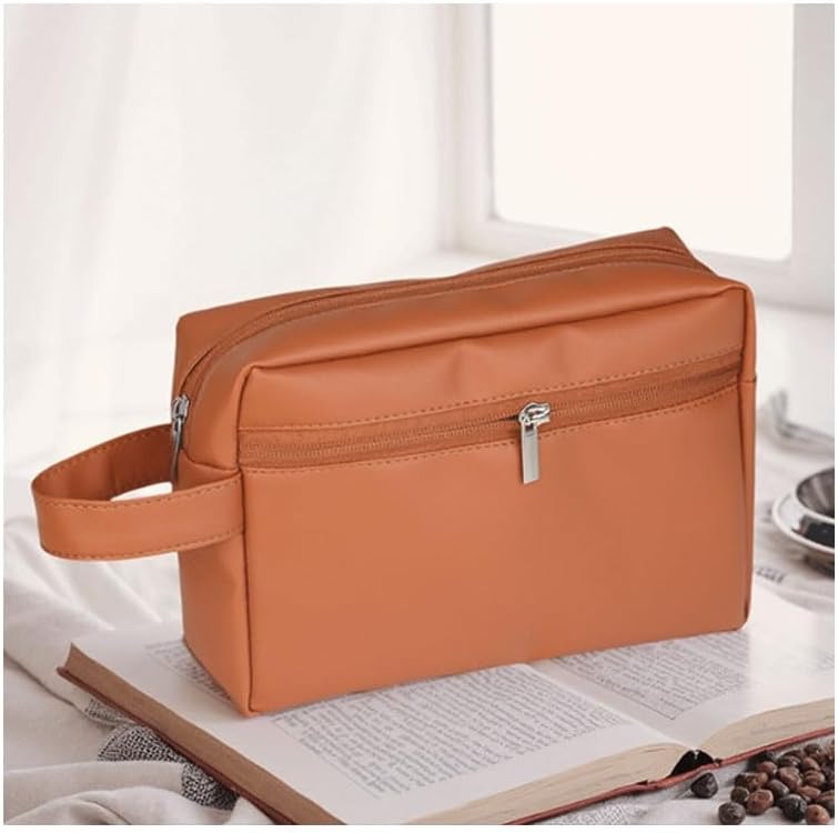 Leather Makeup Bag Electron Data Cable Storage Travel Business Trip Toiletry Multi-functional Portable - Image 2