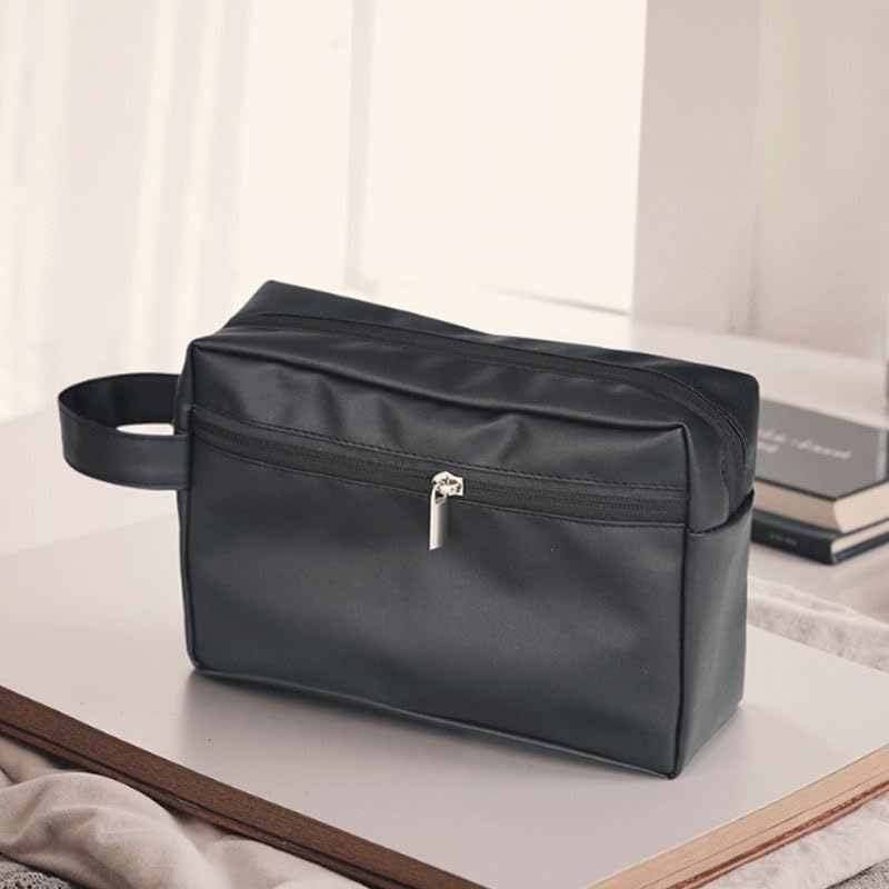 Leather Makeup Bag Electron Data Cable Storage Travel Business Trip Toiletry Multi-functional Portable - Image 5