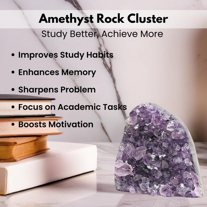 Plus Value Natural Amethyst Rock Cluster Clears Geopathic Stress Helps Improve Student Academic Performance Results Home Office Desk Decor Positivity Kids Bedroom Rakshabandhan Gifting 726grams - Image 5