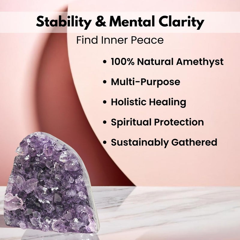 Plus Value Natural Amethyst Rock Cluster Clears Geopathic Stress Helps Improve Student Academic Performance Results Home Office Desk Decor Positivity Kids Bedroom Rakshabandhan Gifting 726grams - Image 4
