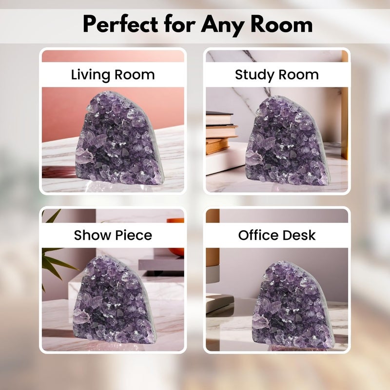 Plus Value Natural Amethyst Rock Cluster Clears Geopathic Stress Helps Improve Student Academic Performance Results Home Office Desk Decor Positivity Kids Bedroom Rakshabandhan Gifting 726grams - Image 3