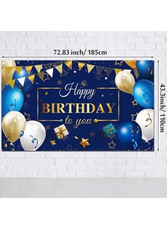 Happy Birthday Decorations Banner Navy Blue And Gold Happy Birthday Sign Birthday Party Supplies Photo Backdrop Background For Birthday Party Favor Children Men Women Celebration 72.8 X 43.3 Inch - pzsku/ZFC0BF7346A4DE2540A69Z/45/_/1692166148/301ab698-40d7-457e-b172-cb5589c8a23d