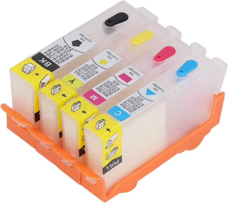 4 Pack Replacement Ink Cartridges Officejet - Black, Blue, Magenta, Yellow with Permanent Chip (#5) - Image 3