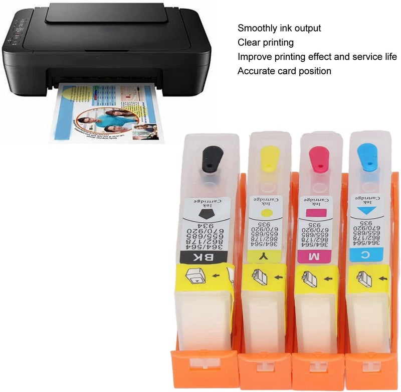 4 Pack Replacement Ink Cartridges Officejet - Black, Blue, Magenta, Yellow with Permanent Chip (#5) - Image 4