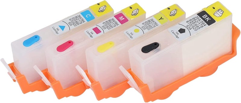 4 Pack Replacement Ink Cartridges Officejet - Black, Blue, Magenta, Yellow with Permanent Chip (#5) - Image 1