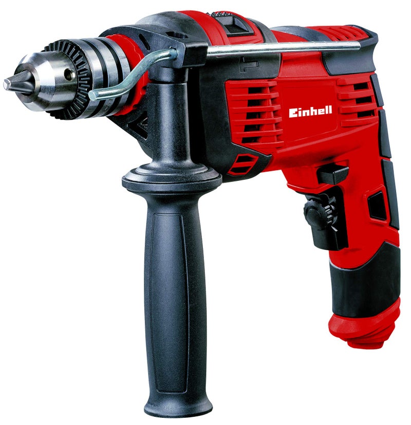 Einhell TC-ID 1000 E Impact Drill | Hammer Drill With Auxiliary Handle, Soft Grip, Speed Control | 1010W Electric Drill With Percussion Hammer Drilling Function, Red - Image 1